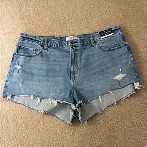 Abercrombie & Fitch Light Blue Distressed Jean Shorts